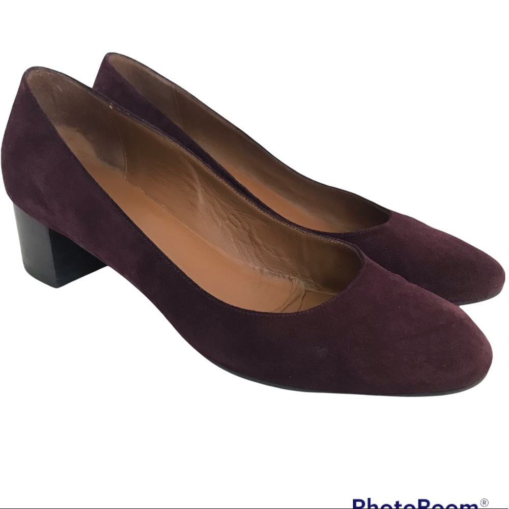 Aquatalia maroon block heel pumps Sz 8